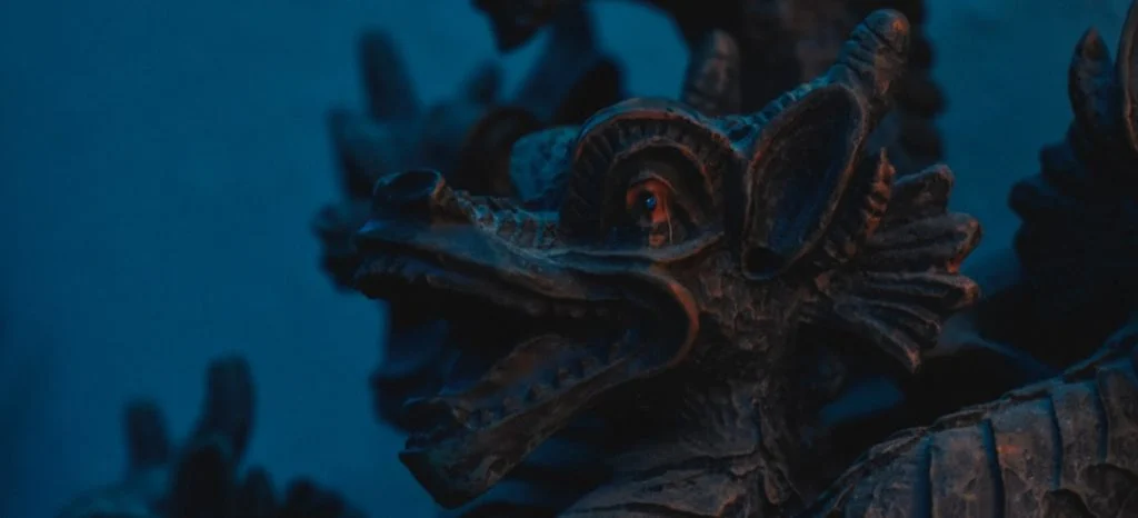 Dark moody dragon figurine representing The Legend of Vox Machina Season 4 on Prime Video